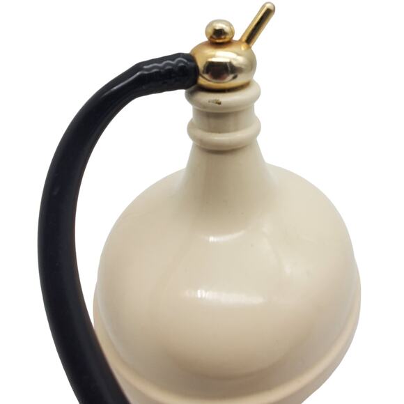 Italian Large Afra Perfume Atomizer Bottle Mid Century Cream Black Bulb Sprayer - Picture 8 of 14